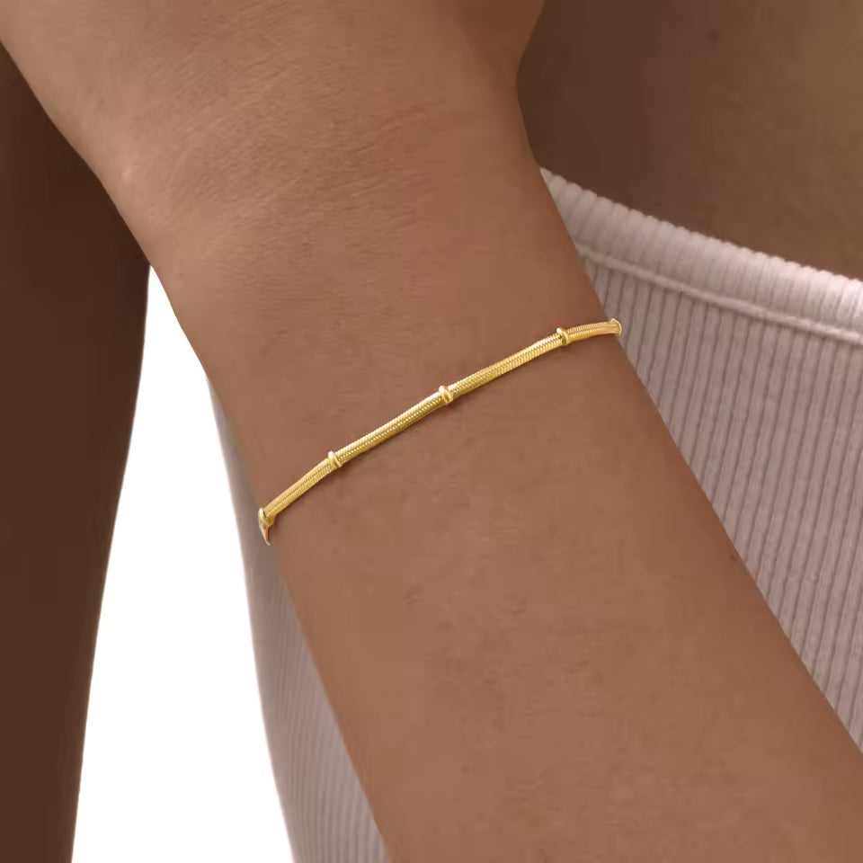 🐍✨ Edelstahl Schlangenarmband Damen