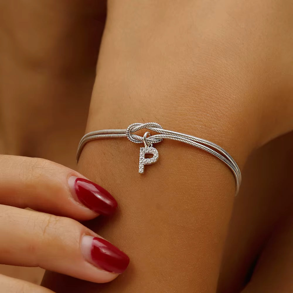 Liebesknoten-Armband mit Buchstaben A–Z 💛✨