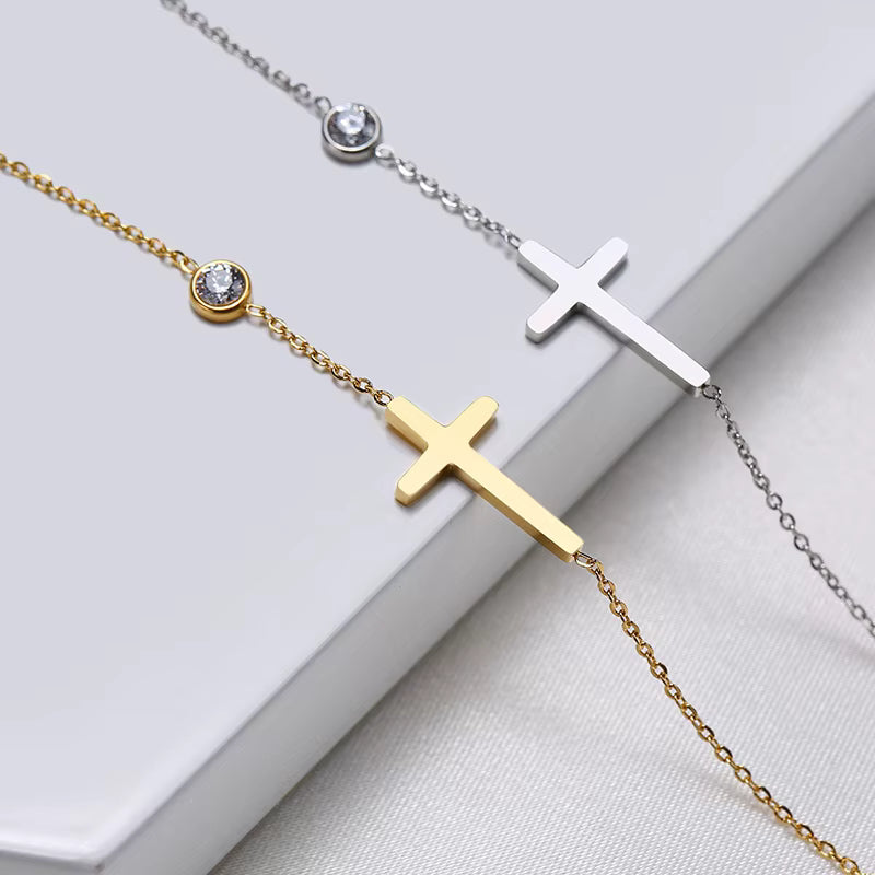 ✝️✨ Kreuz Armband Damen Edelstahl 💎