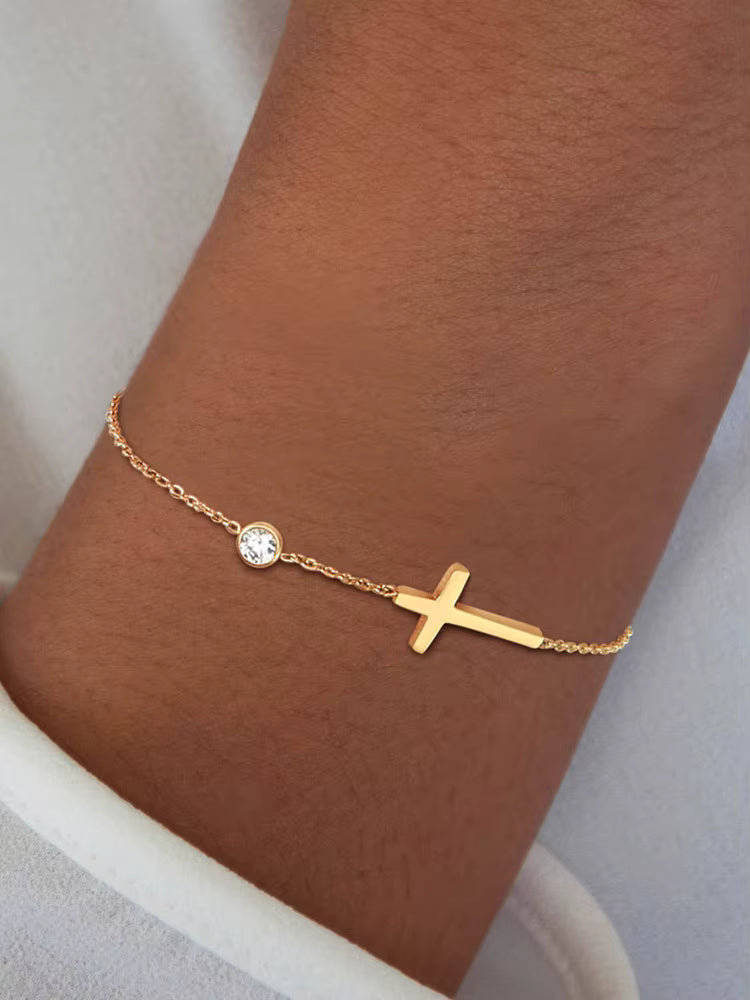 ✝️✨ Kreuz Armband Damen Edelstahl 💎