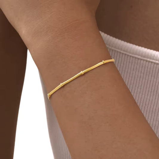 🐍✨ Edelstahl Schlangenarmband Damen