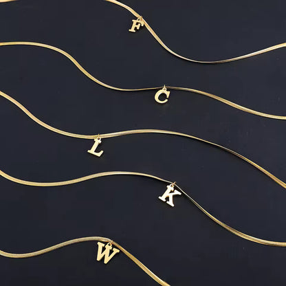 Luxus Alphabet Buchstaben Halskette – Vergoldeter Edelstahl A–Z Anhänger ✨