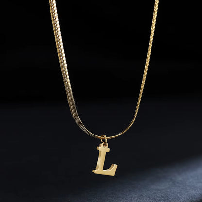 Luxus Alphabet Buchstaben Halskette – Vergoldeter Edelstahl A–Z Anhänger ✨