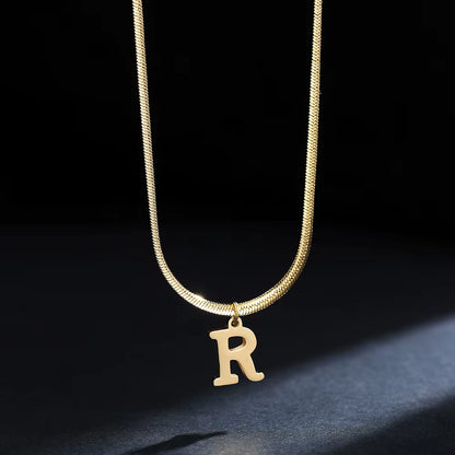 Luxus Alphabet Buchstaben Halskette – Vergoldeter Edelstahl A–Z Anhänger ✨