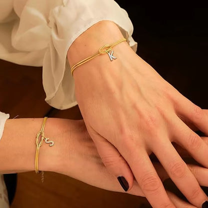 Liebesknoten-Armband mit Buchstaben A–Z 💛✨
