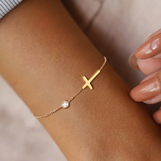 ✝️✨ Kreuz Armband Damen Edelstahl 💎
