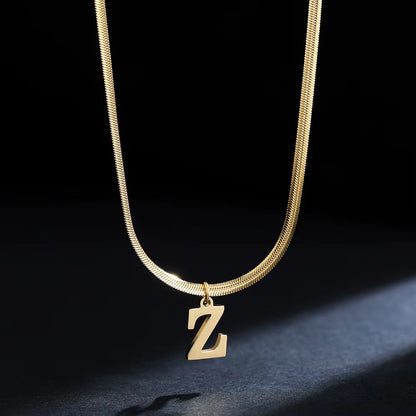 Luxus Alphabet Buchstaben Halskette – Vergoldeter Edelstahl A–Z Anhänger ✨