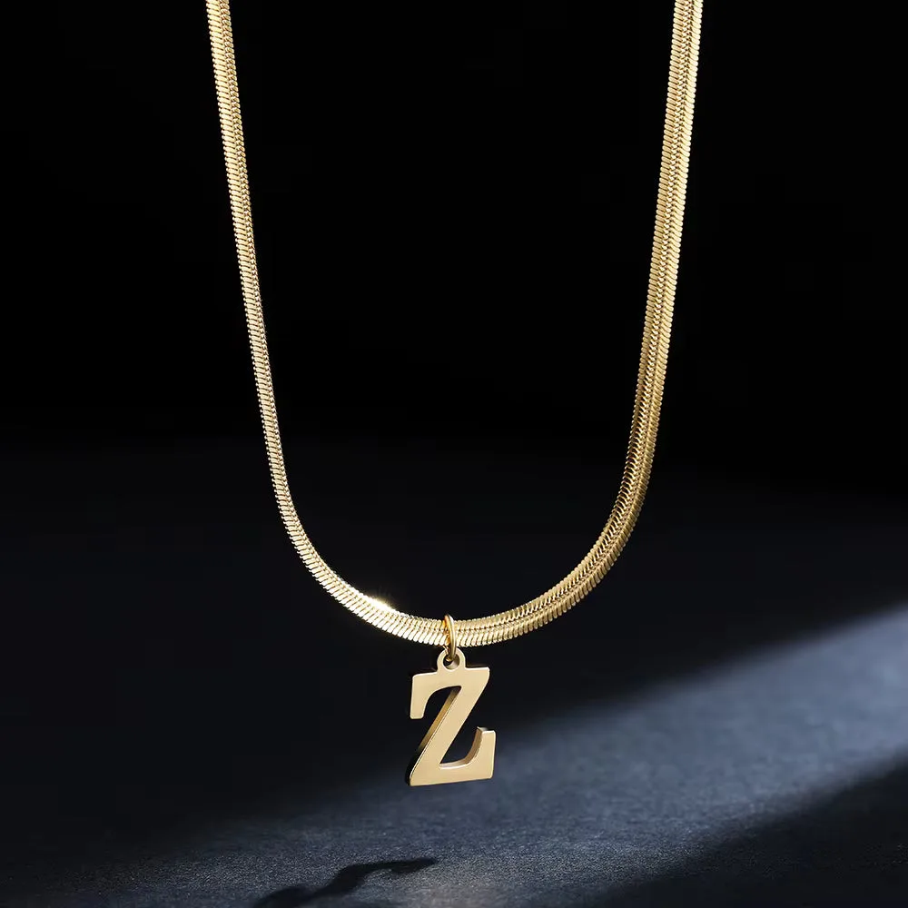 Luxus Alphabet Buchstaben Halskette – Vergoldeter Edelstahl A–Z Anhänger ✨