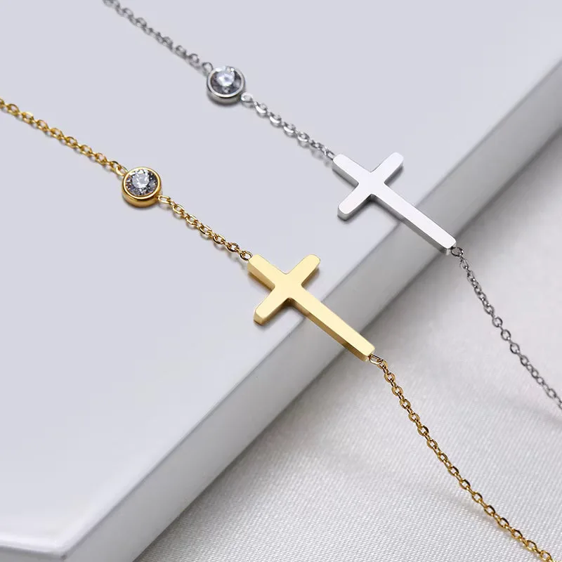 ✝️✨ Kreuz Armband Damen Edelstahl 💎