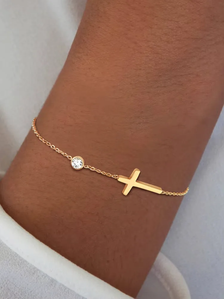 ✝️✨ Kreuz Armband Damen Edelstahl 💎